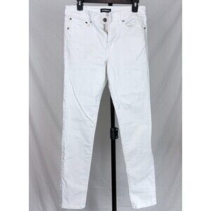 Express Skinny Jeans Men's 30x32 White Denim Flat Front Solid Casual